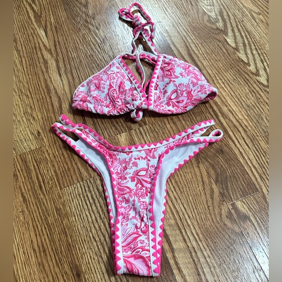 🆕 Women’s Floral Print Halter Bikini Size Small - Picture 3 of 8
